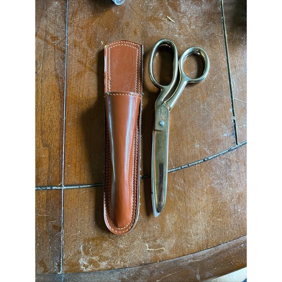 Vintage Richards of Sheffield England Golden Age Radiant Scissors W/ Leather - Picture 1 of 8